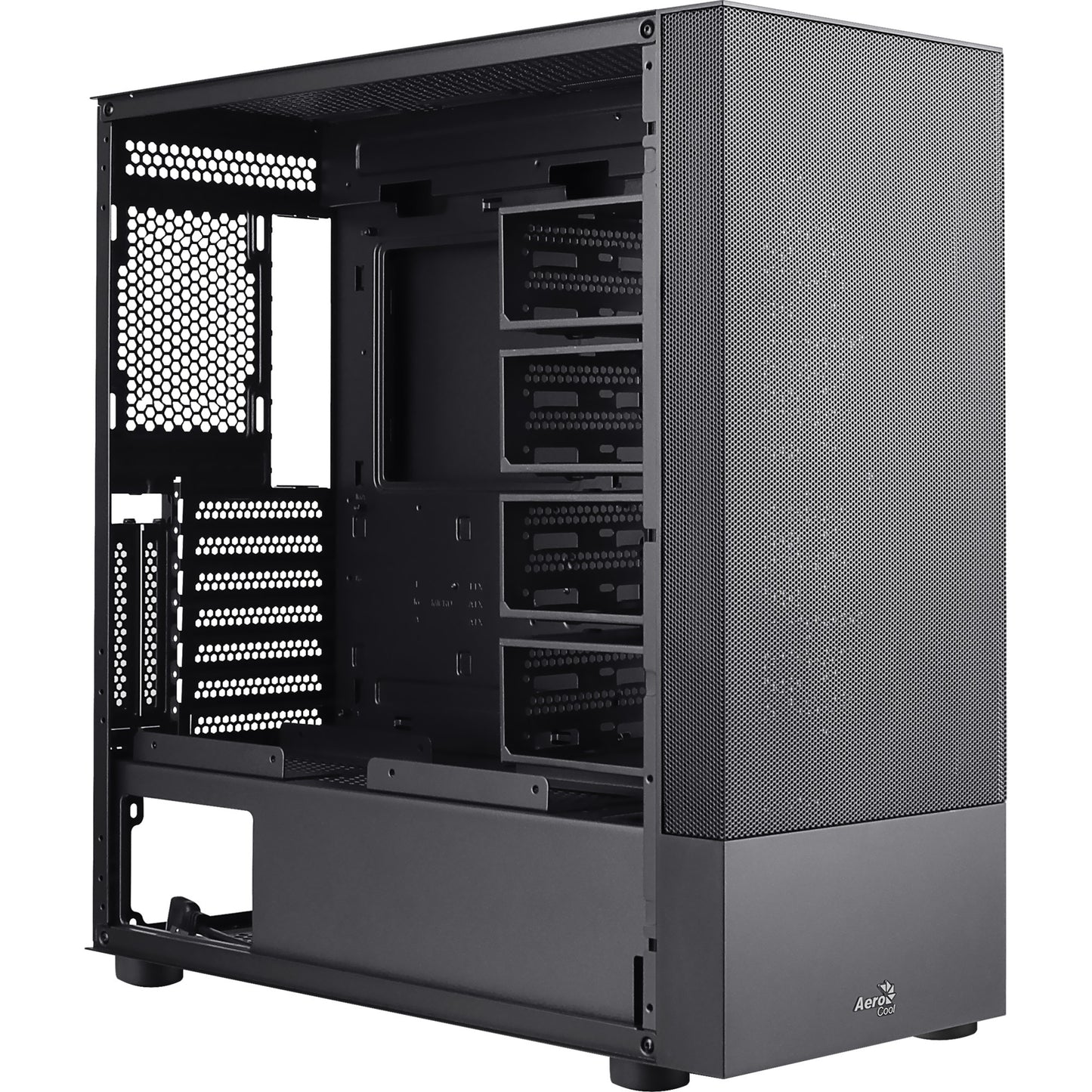 Aerocool cipher s-bk-v1 midi tower behuizing (zwart | 3x usb-a)