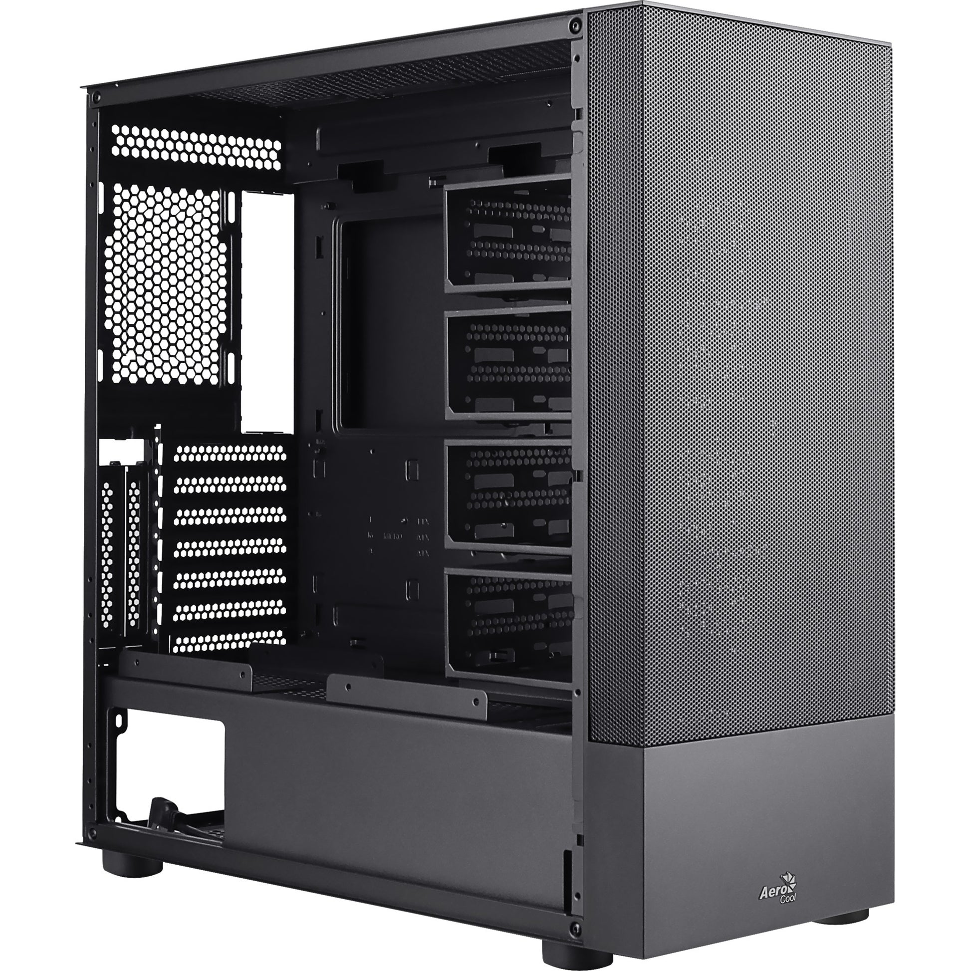 Aerocool cipher s-bk-v1 midi tower behuizing (zwart | 3x usb-a)