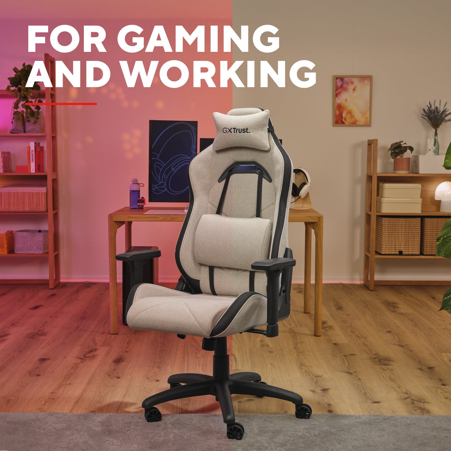 Trust gxt 723 ruya comfortabele stoffen gaming stoel