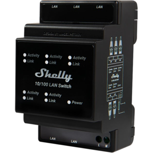 Shelly lan switch schakelaar (zwart)