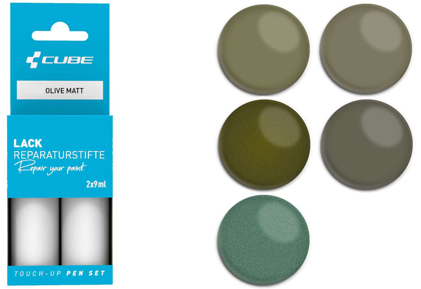 Cube touch-up pen set olive matt