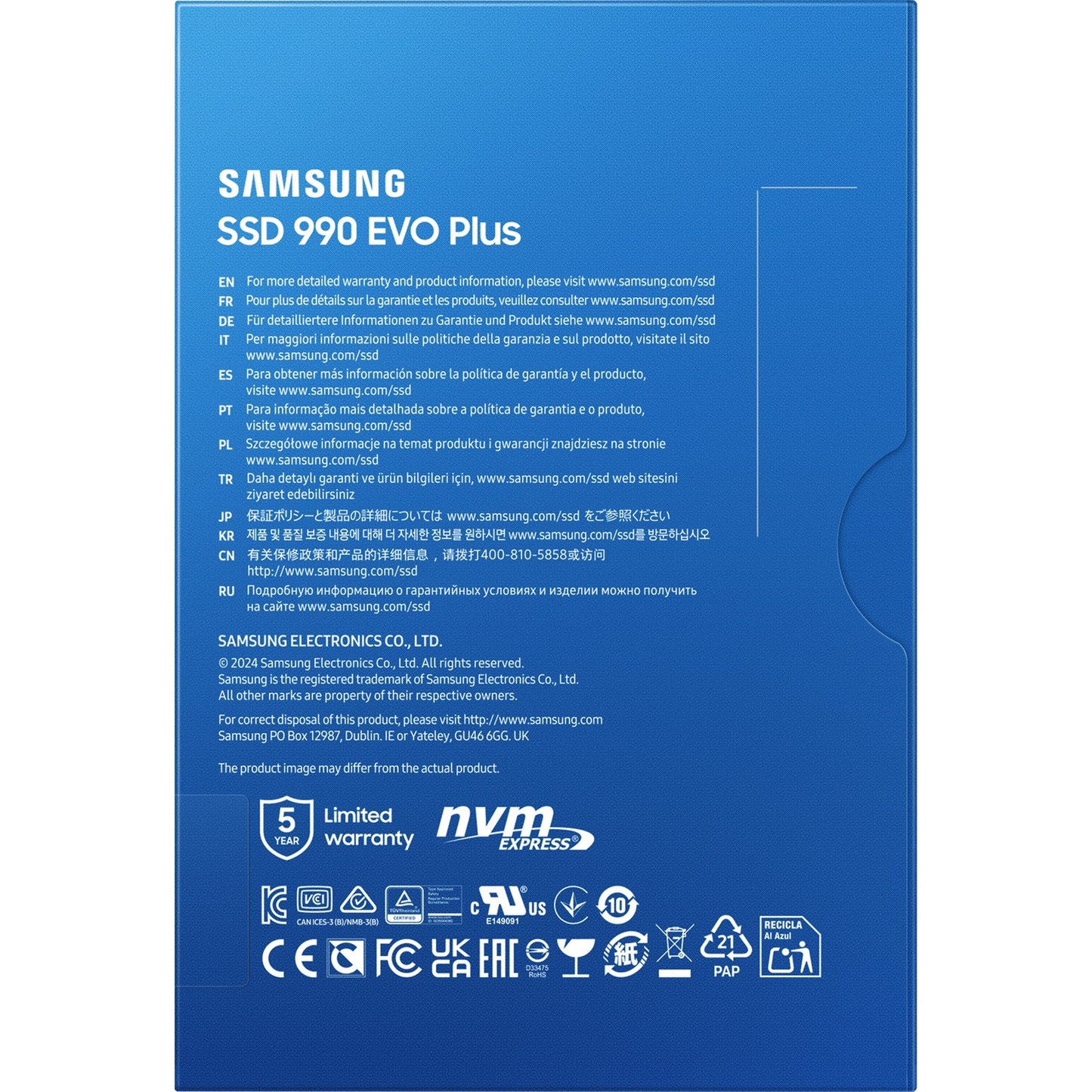 Samsung 990 evo plus 2 tb ssd (mz-v9s2t0bw, pcie 4.0 x4 5.0 x2, nvme 2.0, m.2 2280)