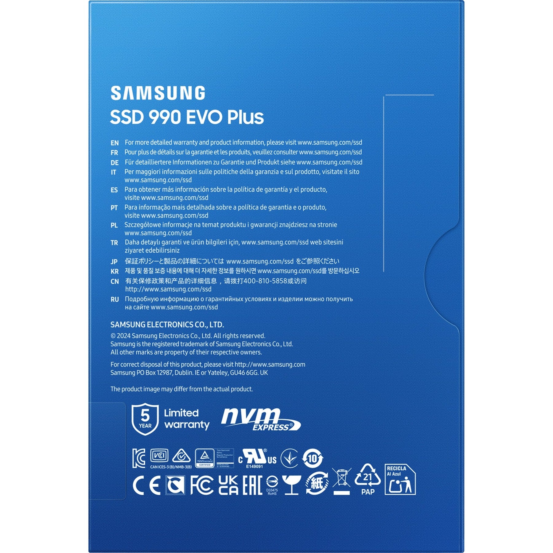 Samsung 990 evo plus 2 tb ssd (mz-v9s2t0bw, pcie 4.0 x4 5.0 x2, nvme 2.0, m.2 2280)