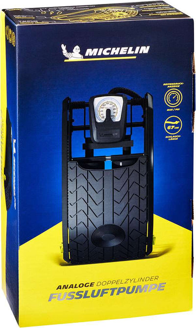 Michelin analog double cylinder 7 bar foot air pump