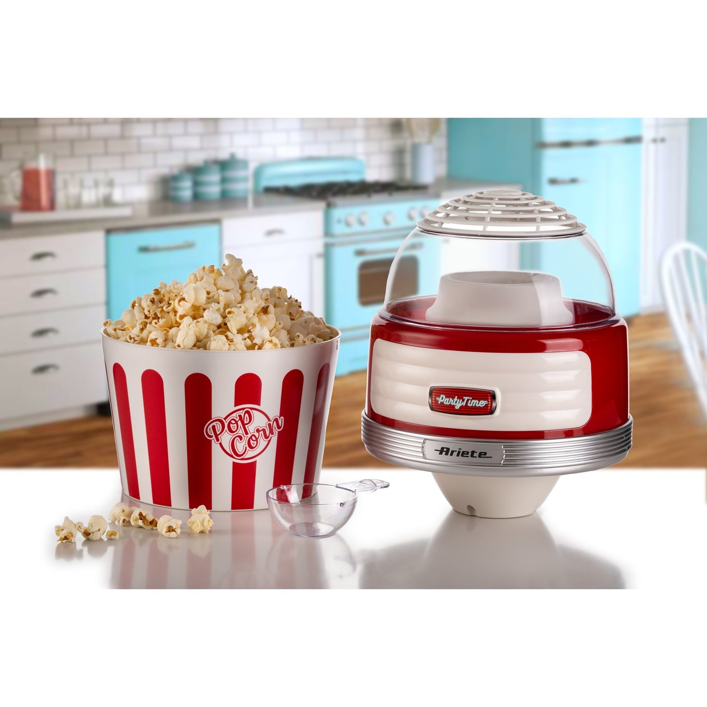 Ariete party time pop corn xl machine 2957 00 popcornmaker (rood wit)
