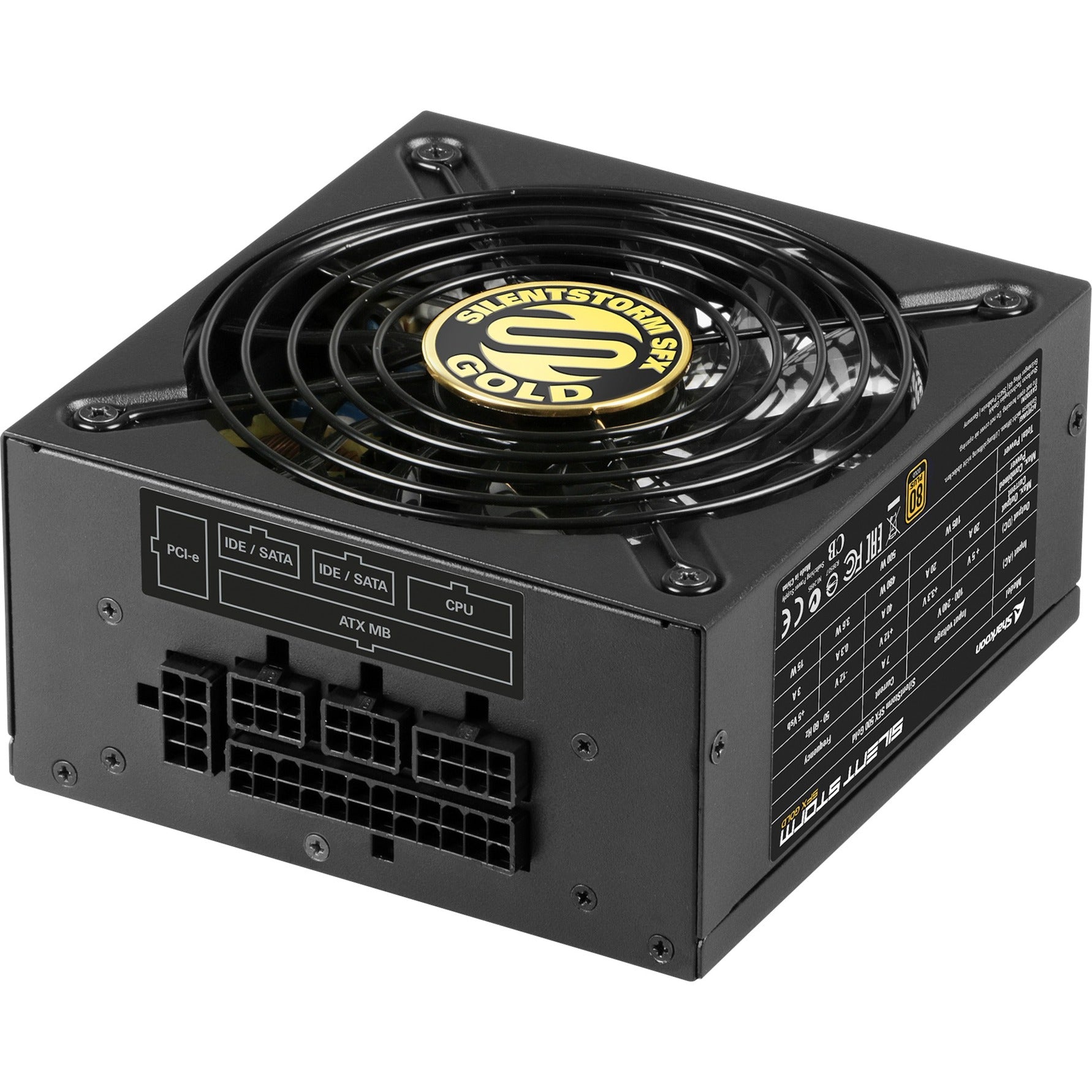 Sharkoon silentstorm sfx 500 gold modulaire 500 watt voeding (zwart, 2x pcie)