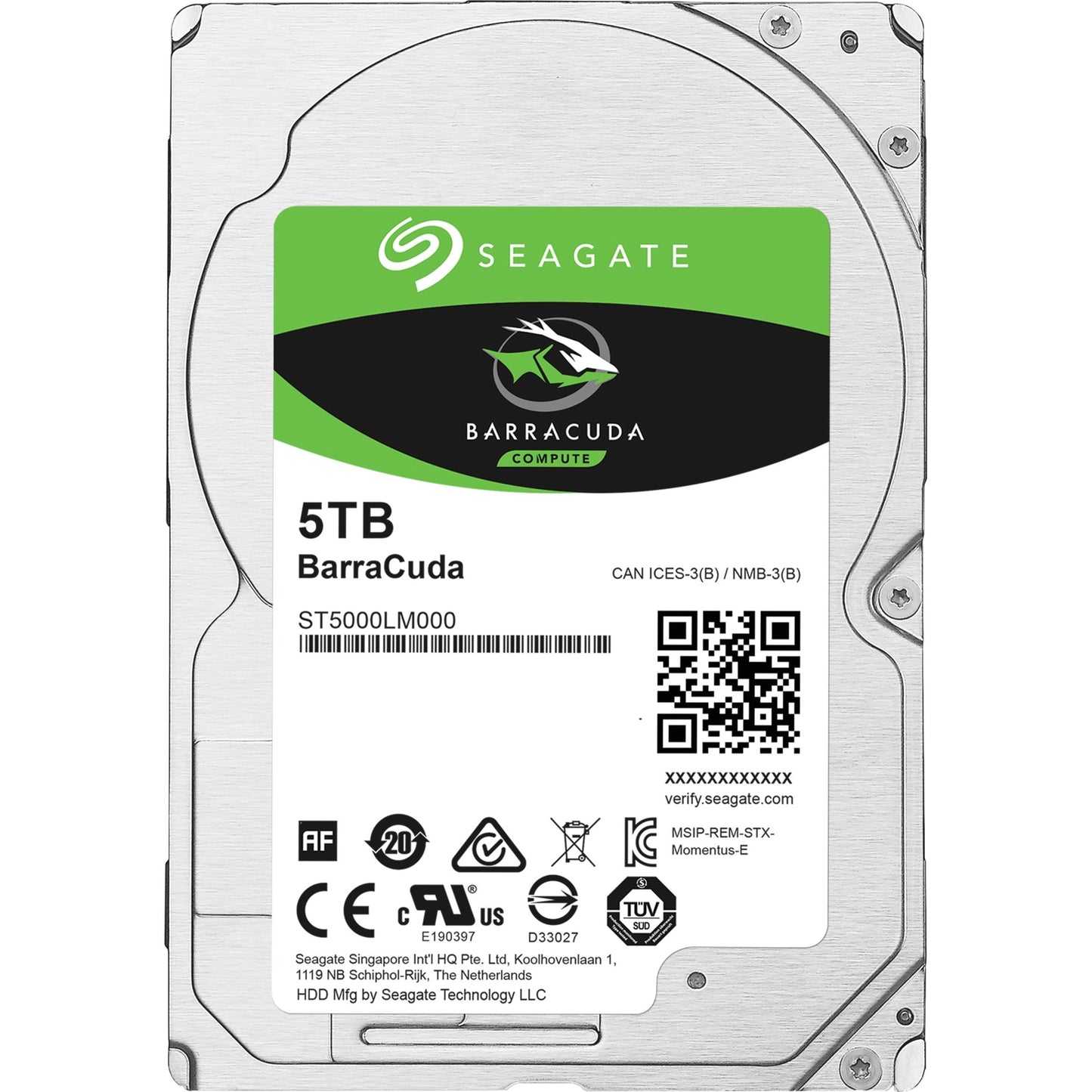 Seagate barracuda 5 tb harde schijf (st5000lm000, sata 600)
