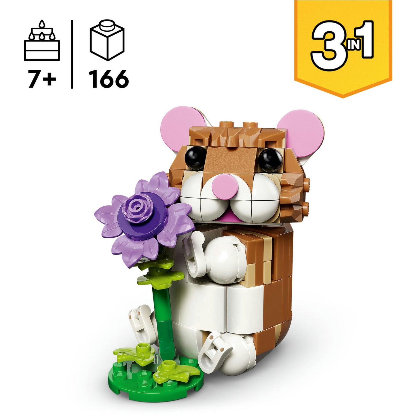 Lego ® creator 3in1 schattige hamster met bloem - 31376