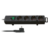 Brennenstuhl comfort-line plus, 4-voudig stekkerdoos (zwart, met platte stekker, 2m h05vv-f 3g1,5) - afbeelding 1