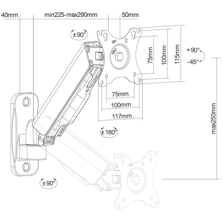 Neomounts wl70-440bl11 tv wandsteun wandmontage (zwart)