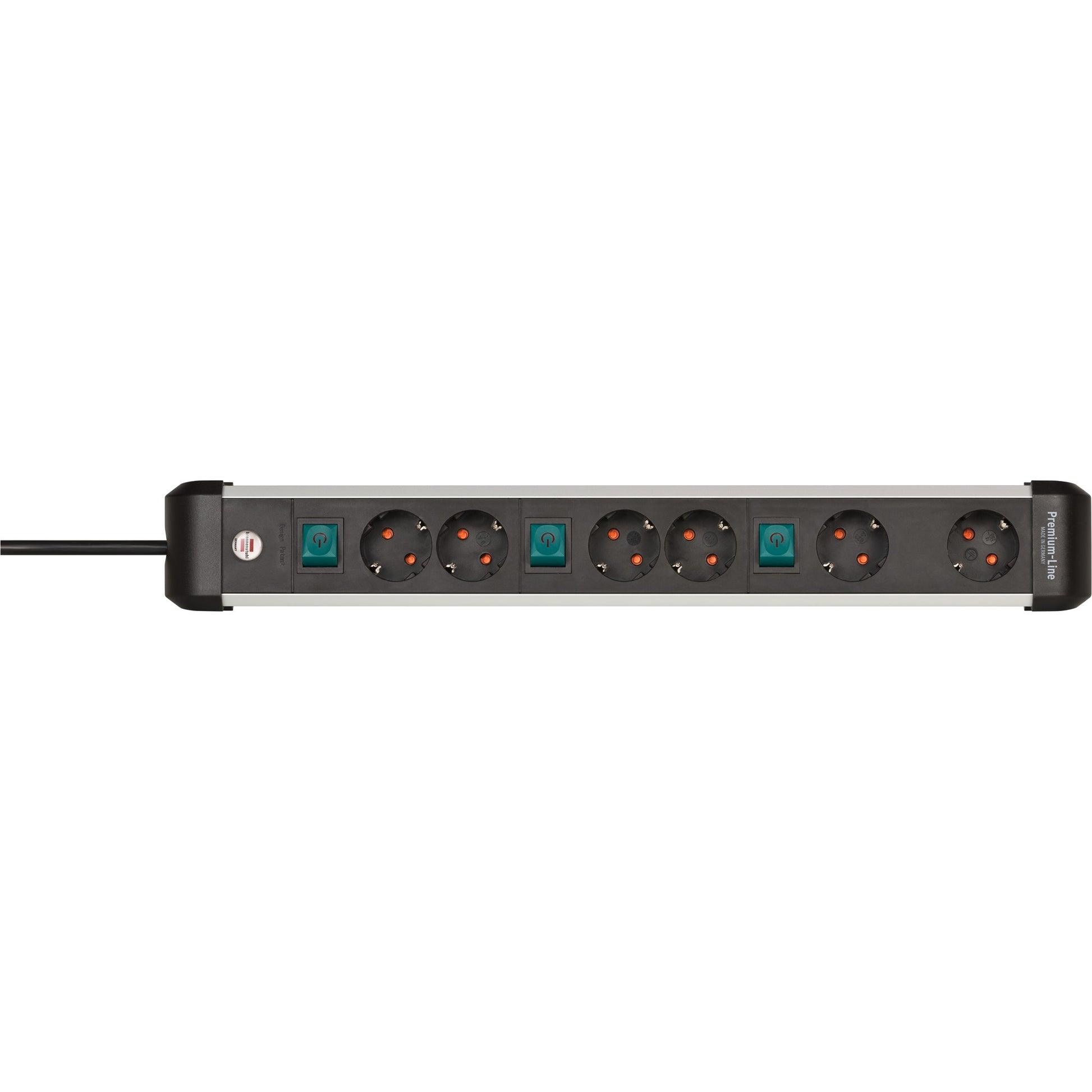 Brennenstuhl premium-alu-line stekkerdoos 6-voudig schakel stekkerdoos (3x 2-voudig schakelbaar)