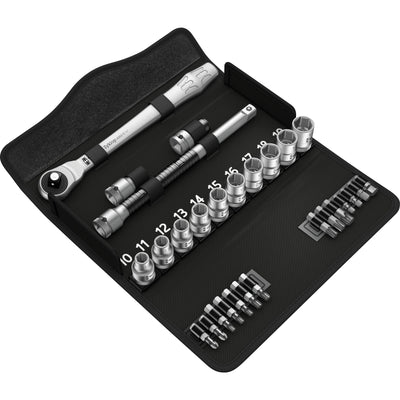 Wera 8100 sc 7 zyklop metal-ratelset met doorsteekvierkant 1 2 aandrijving gereedschapsset ( 28-delig )