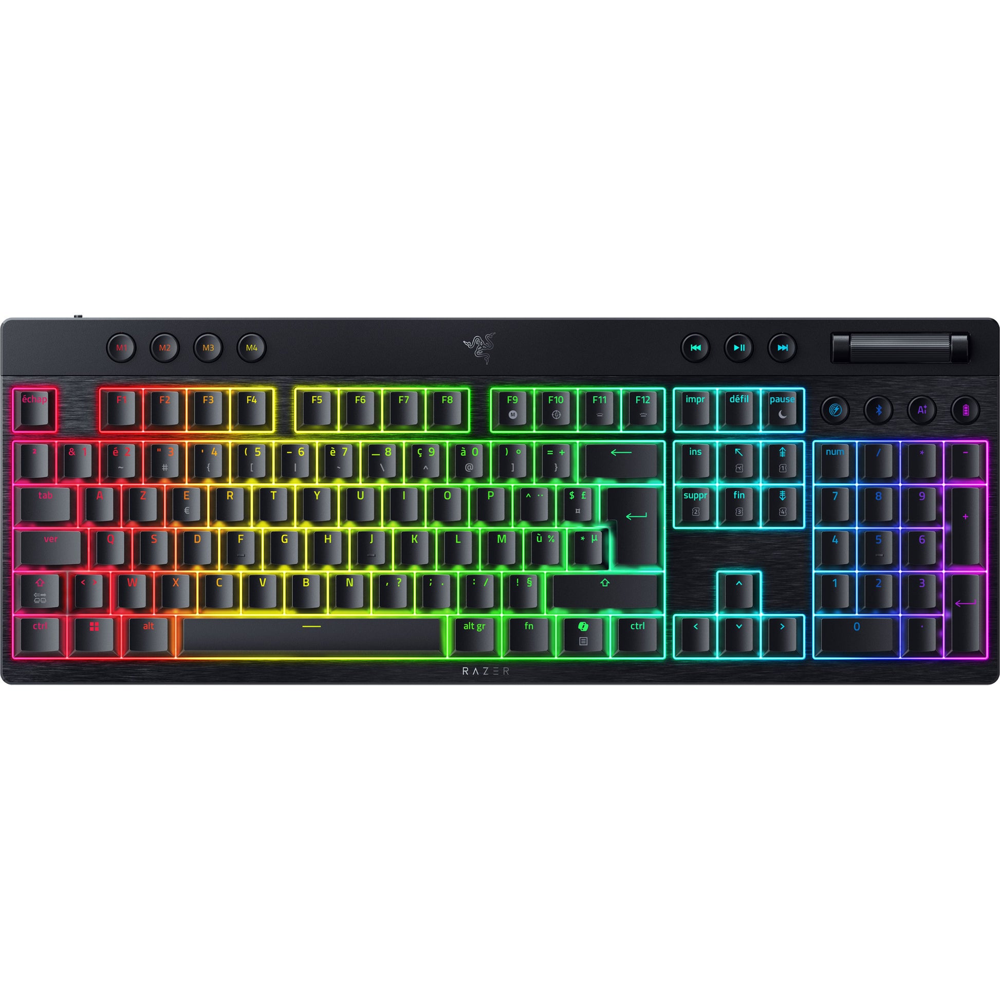Razer blackwidow v4 low-profile hyperspeed rgb mechanisch gaming toetsenbord (zwart, us lay-out (qwerty), low-profile yellow, 100%)