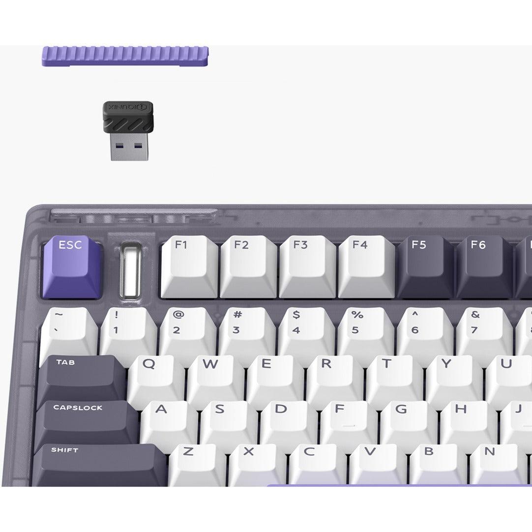 Iqunix og80 lavandin wireless mechanical keyboard (lavendel, us lay-out (qwerty), cherry mx brown, 80% (tkl), hot-swappable, pbt, 2.4ghz | bluetooth 5.1 | usb-c)