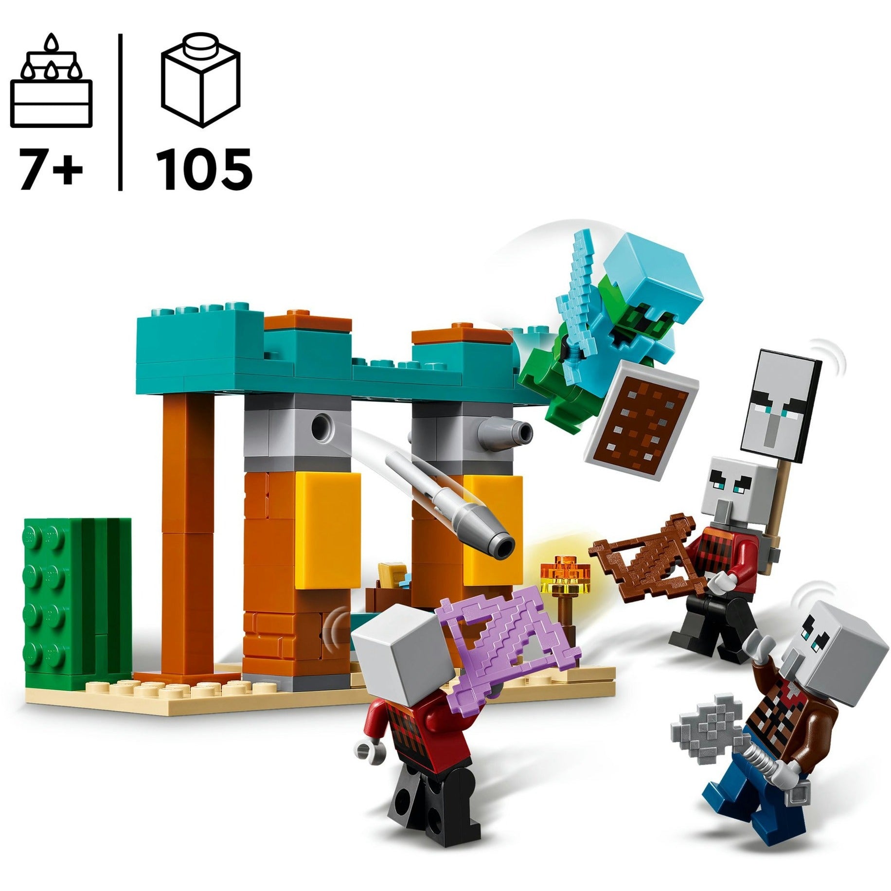 Lego minecraft 21267 de illagers in de woestijn