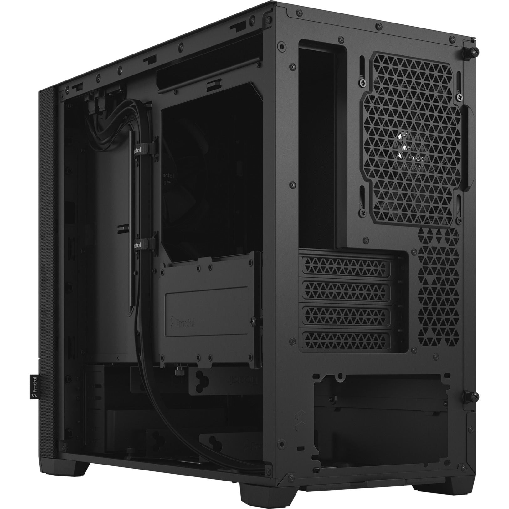 Fractal design pop mini silent black solid midi tower behuizing (zwart | 2x usb-a)