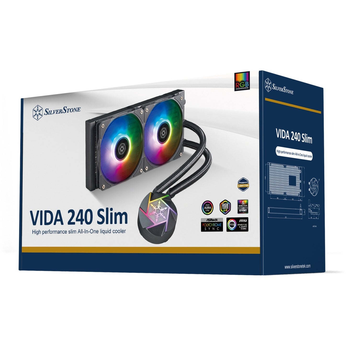 Silverstone vida 240 slim waterkoeling (zwart)