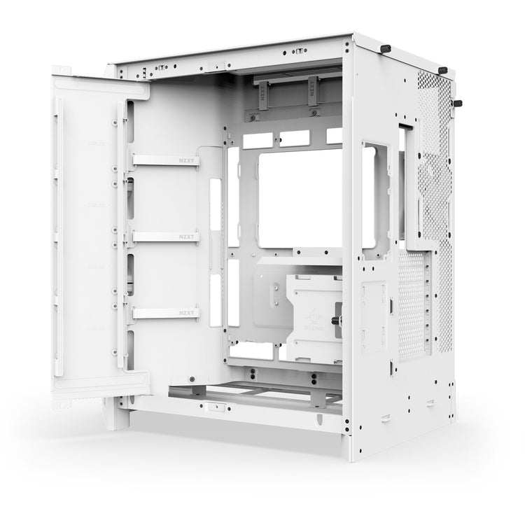 Nzxt h9 flow midi tower behuizing (wit (mat) | 2x usb-a | 1x usb-c | tempered glass)
