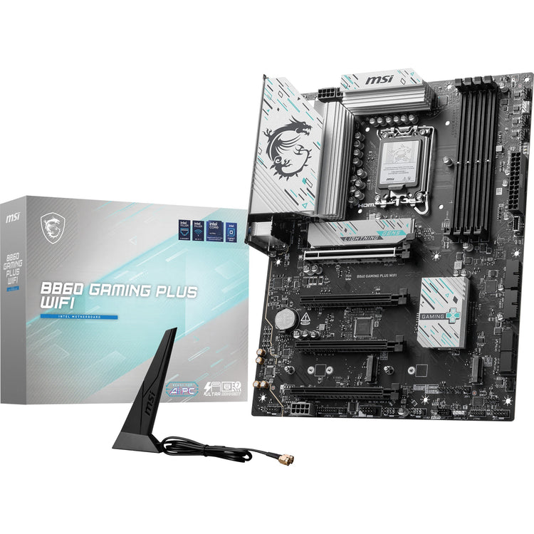 Msi b860 gaming plus wifi socket 1851 moederbord (raid, 5gb-lan, wi-fi 7, bt, sound, atx)