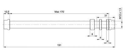 Garmin tacx® t1710 trainer-axle m12x1.50 for e-thru