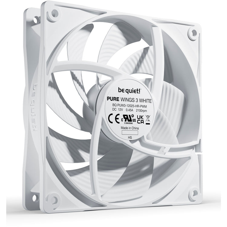 Be quiet! pure wings 3 pwm high-speed case fan (wit, 120 x 120 x 25 mm)
