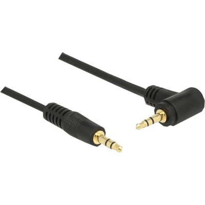Delock 3,5 mm naar 3,5 mm 90° kabel (zwart, 5 meter)