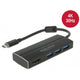 Delock usb-c 3.1 > 3x usb-a 3.0 hub + hdmi usb-hub (zwart, 0,15 meterr, 4k)