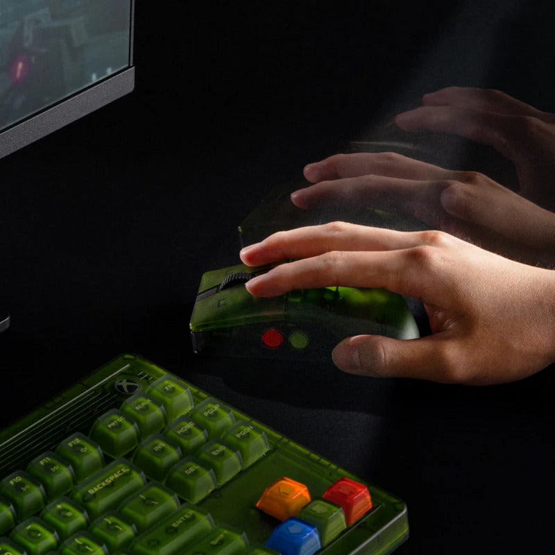 8bitdo retro r8 mouse - xbox edition (groen, 50 - 26000 dpi, bluetooth usb-c 2.4 ghz)