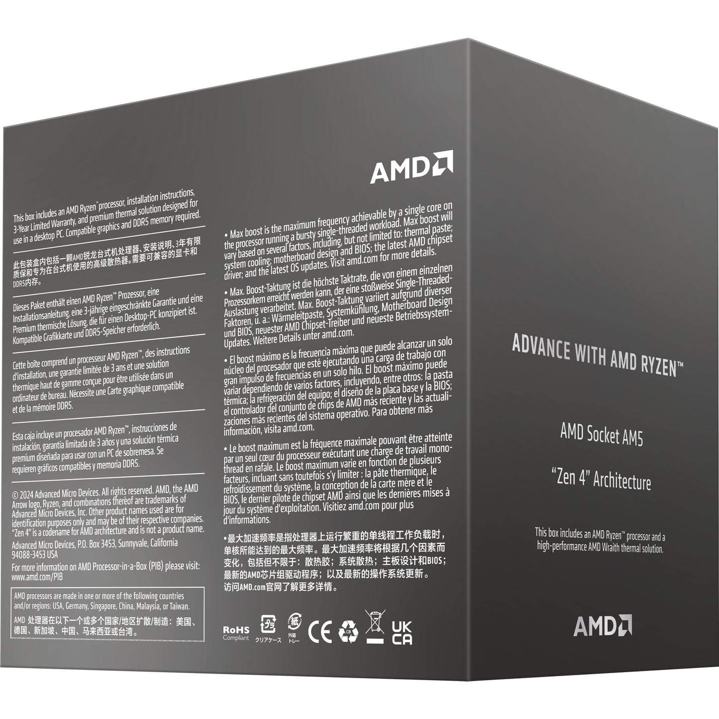 Amd ryzen 5 8400f, 4,2 ghz (4,7 ghz turbo boost) socket am5 processor (unlocked, wraith stealth, boxed)