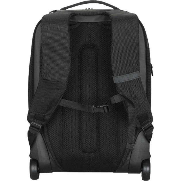 Targus 15.6” ecosmart mobile tech traveler rolling backpack trolley (zwart)