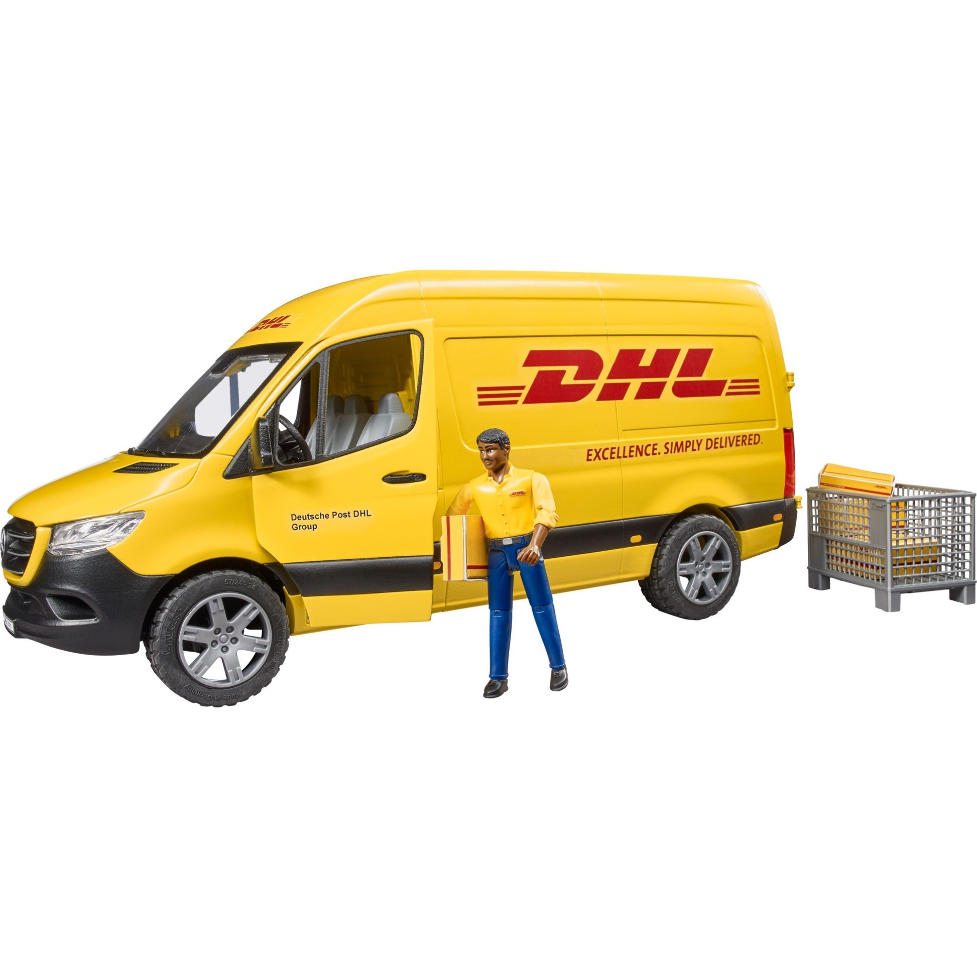 Bruder mb sprinter dhl met bestuurder modelvoertuig (02671)