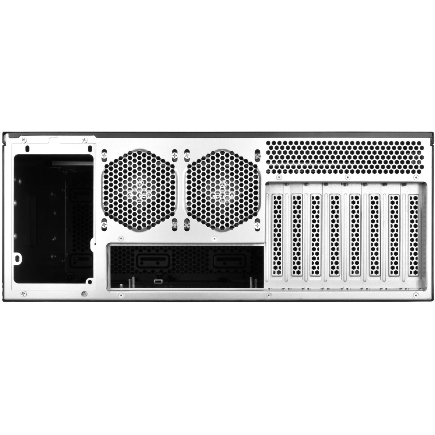 Silverstone rm44 rack behuizing (zwart | 4u | usb type-c | 2x 80mm casefan inbegrepen)