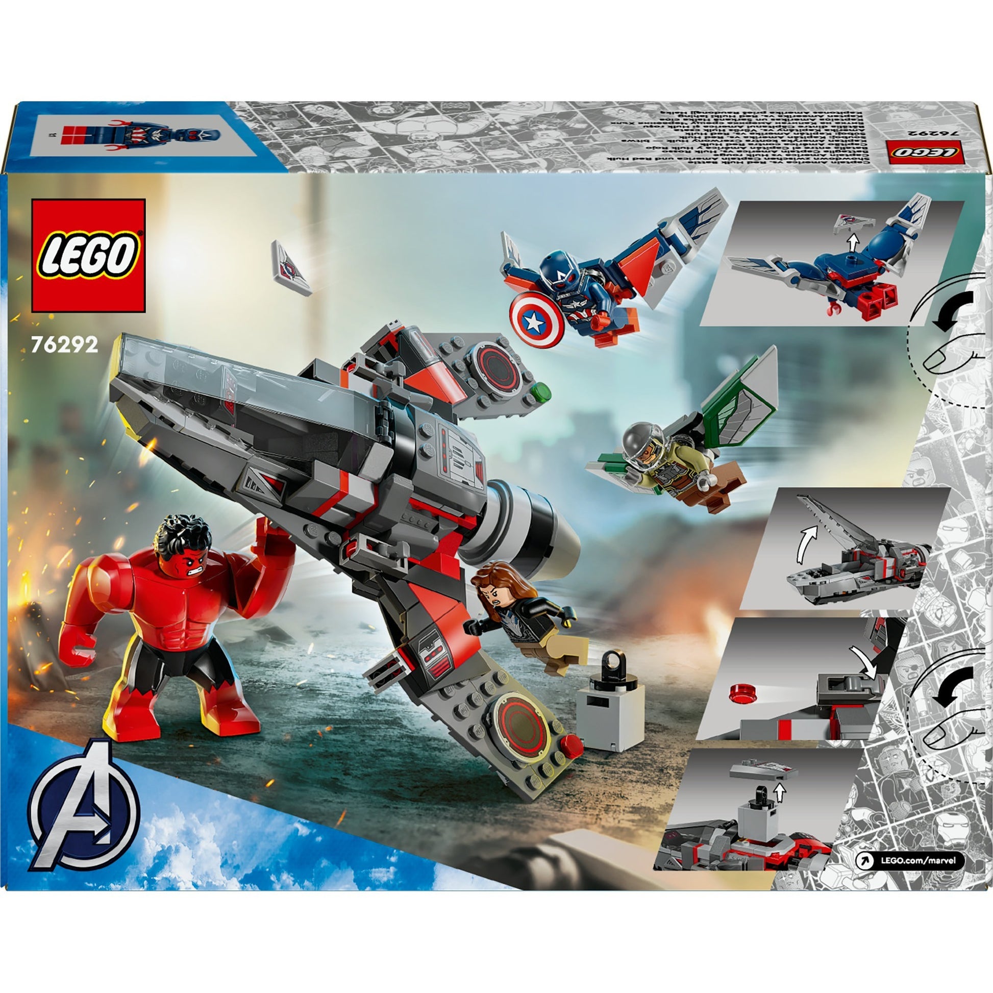 Lego marvel - captain america vs. rode hulk duel constructiespeelgoed (76292)