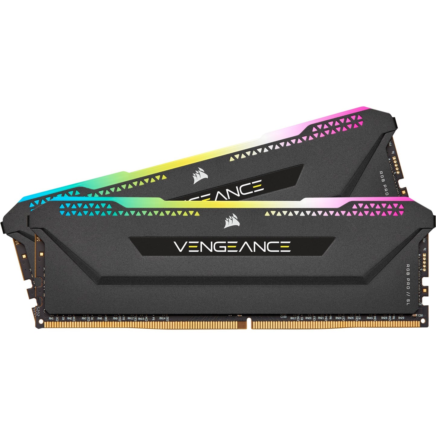 Corsair vengeance rgb pro sl 16 gb ddr4-3200 (2x 8 gb) werkgeheugen (zwart, cmh16gx4m2e3200c16, xmp 2.0)
