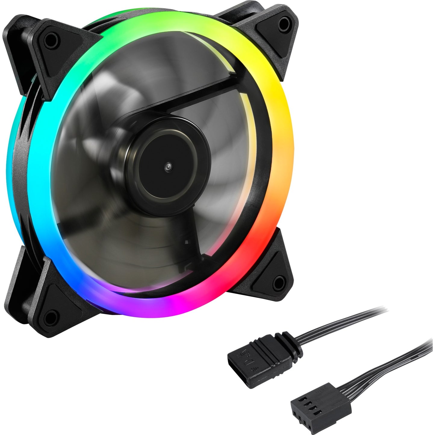 Sharkoon shark blades pwm rgb case fan (zwart, 120 x 120 x 25 mm)