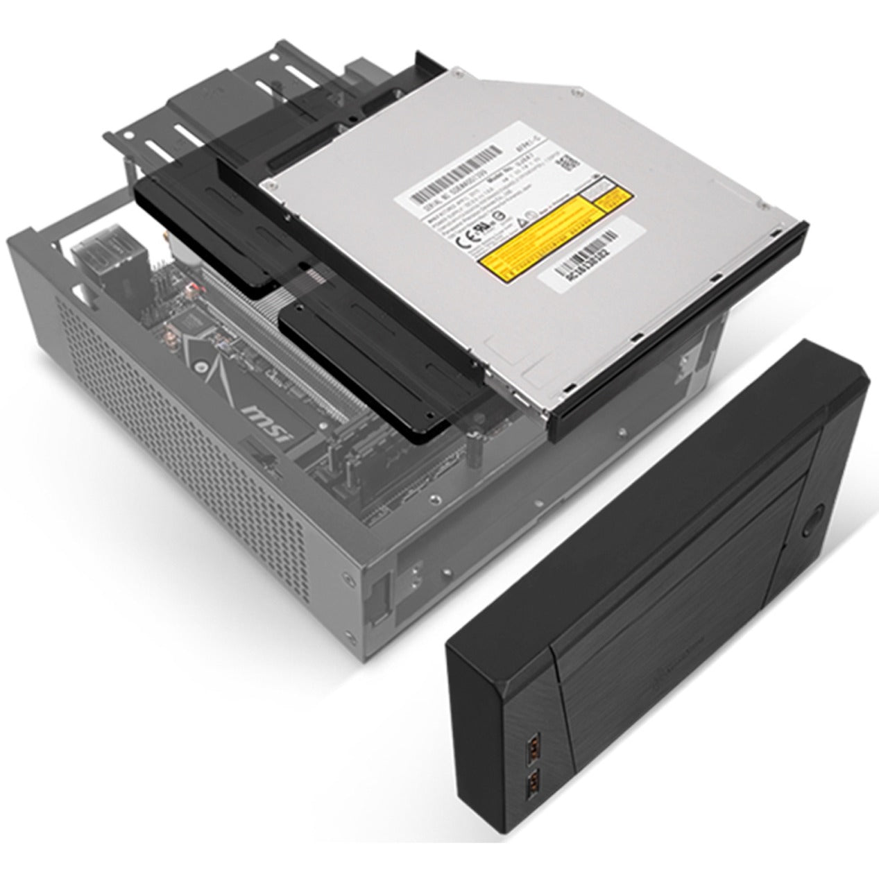 Silverstone sst-ml10b htpc behuizing (zwart | 2x usb-a)
