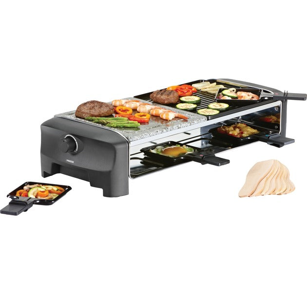 Princess raclette 8 stone grill party gourmetstel (grijs zwart)
