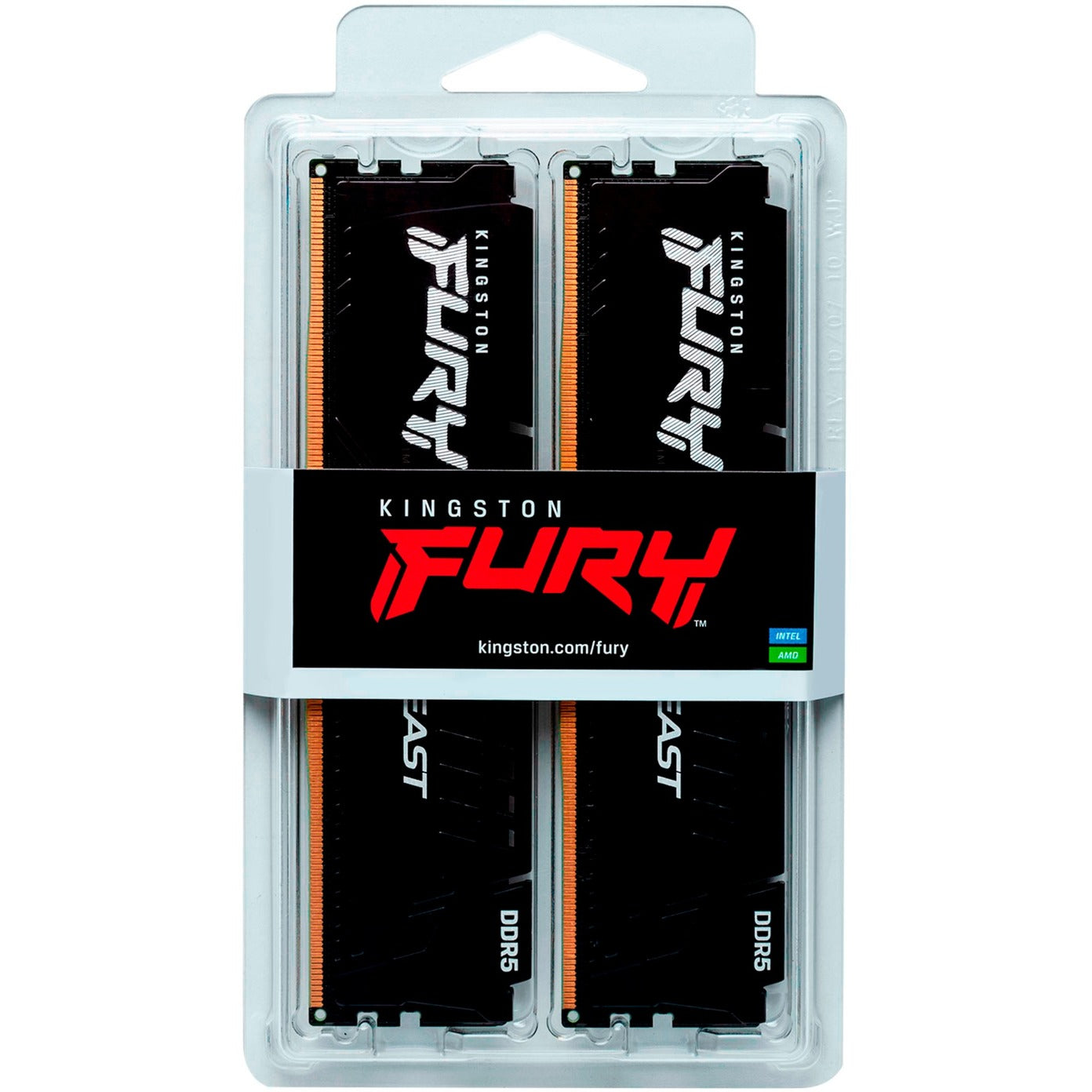 Kingston fury beast 64 gb ddr5-6000 (2x 32 gb) werkgeheugen (zwart, kf560c30bbek2-64, xmp 3.0, expo 1.1)