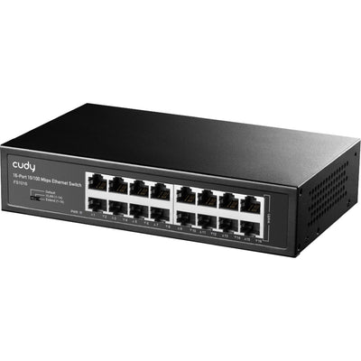 Cudy 16-port 10 100 mbps ethernet switch (zwart)