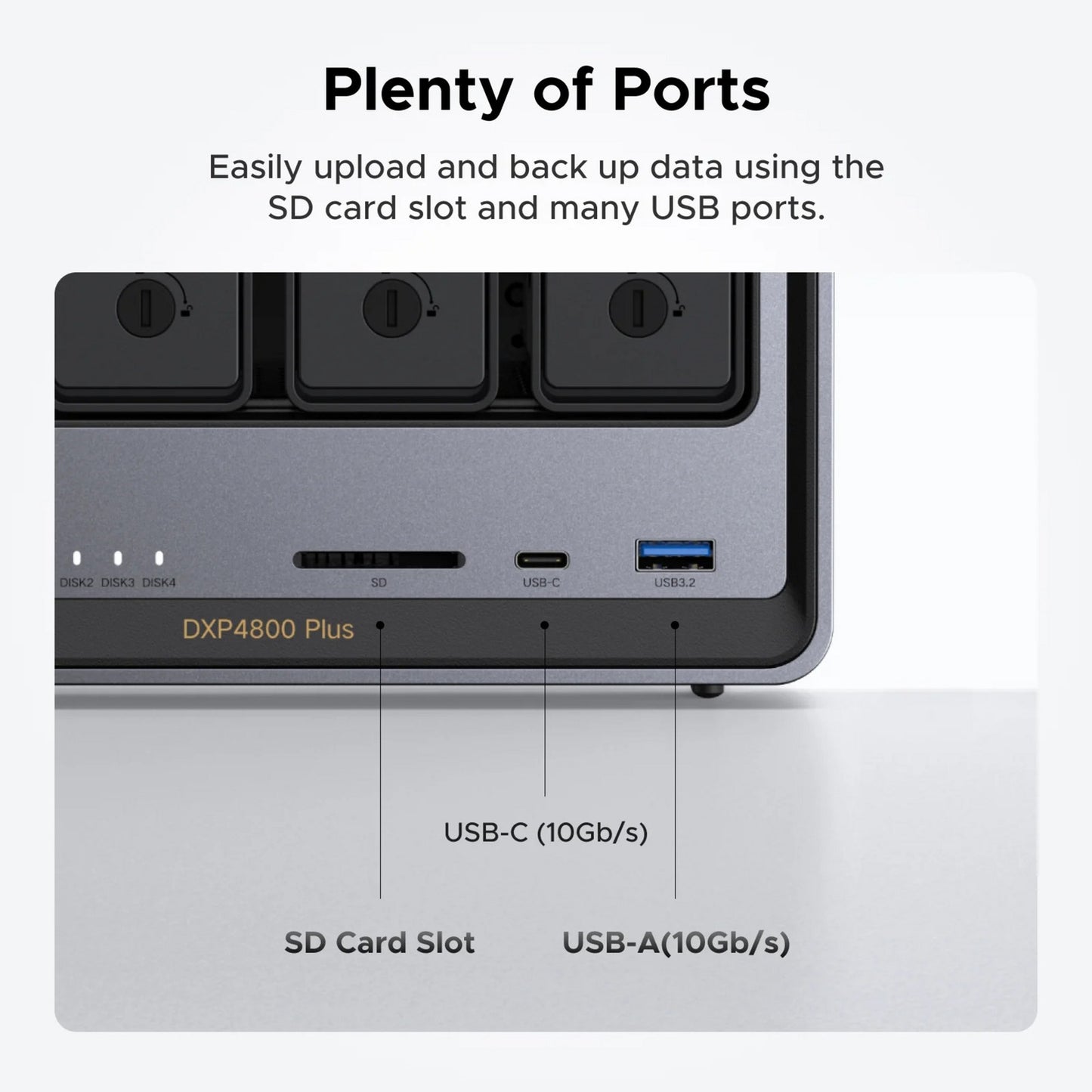 Ugreen nasync dxp4800 plus (grijs, 2.5gb-lan, 10gb-lan, hdmi, 4x usb-a, usb-c)