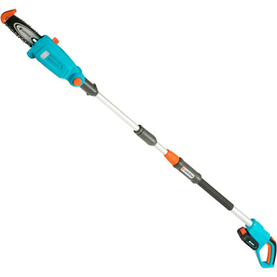 Gardena accu telescopische snoeizaag tcs 20 18 p4a set stoksnoeizaag (turquoise grijs, 14770-20, accu inbegrepen)