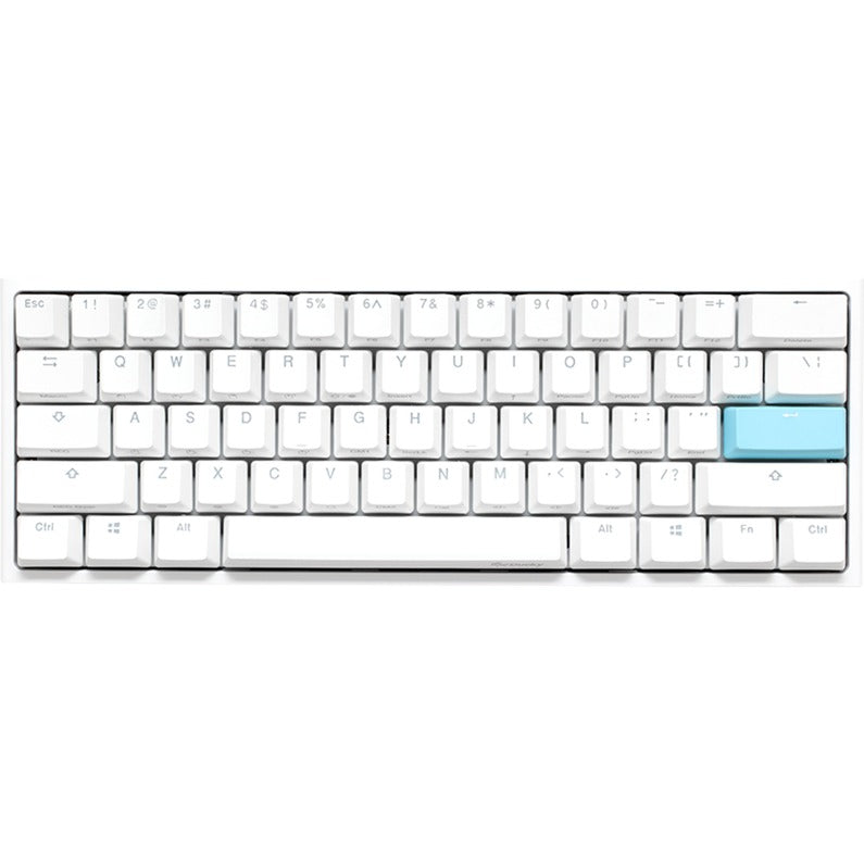 Ducky one 2 pro mini white classic rgb mechanisch gaming toetsenbord (wit, us lay-out (qwerty), cherry mx silent red, 60%, rgb led, double-shot pbt, quack mechanics)