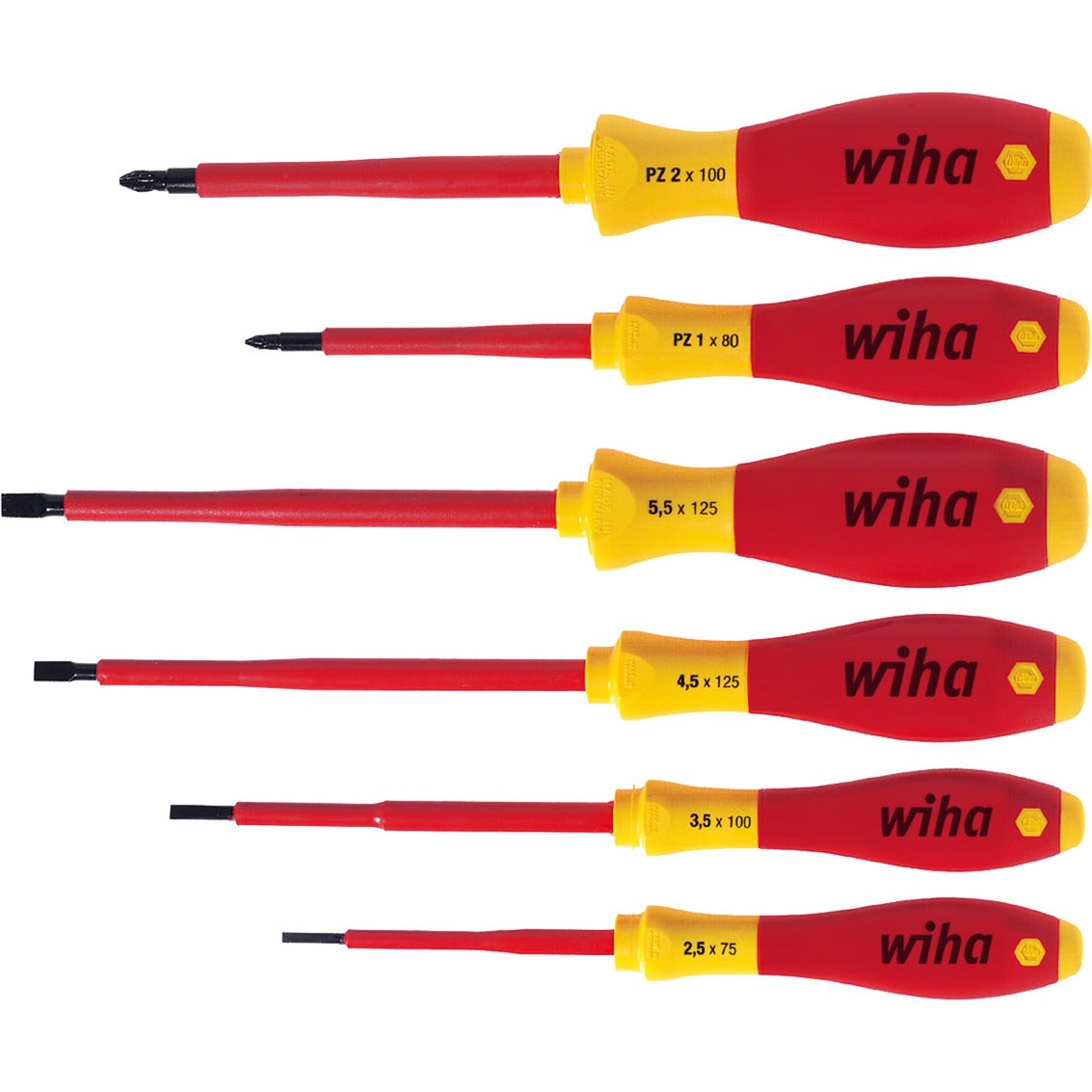 Wiha schroevendraaierset softfinish electric (rood geel, 6-delig)