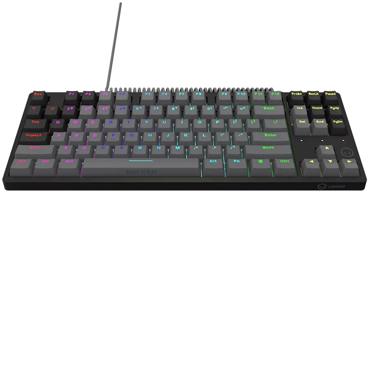 Lorgar azar 514tkl rgb mechanisch gaming toetsenbord (zwart, us lay-out (qwerty), logar dream, 80% (tkl), rgb)