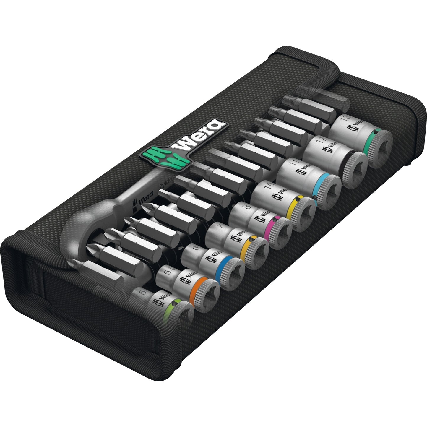 Wera 8100 sa 8 zyklop metal-ratelset, omschakelpal 1 4 gereedschapsset (28-delig)