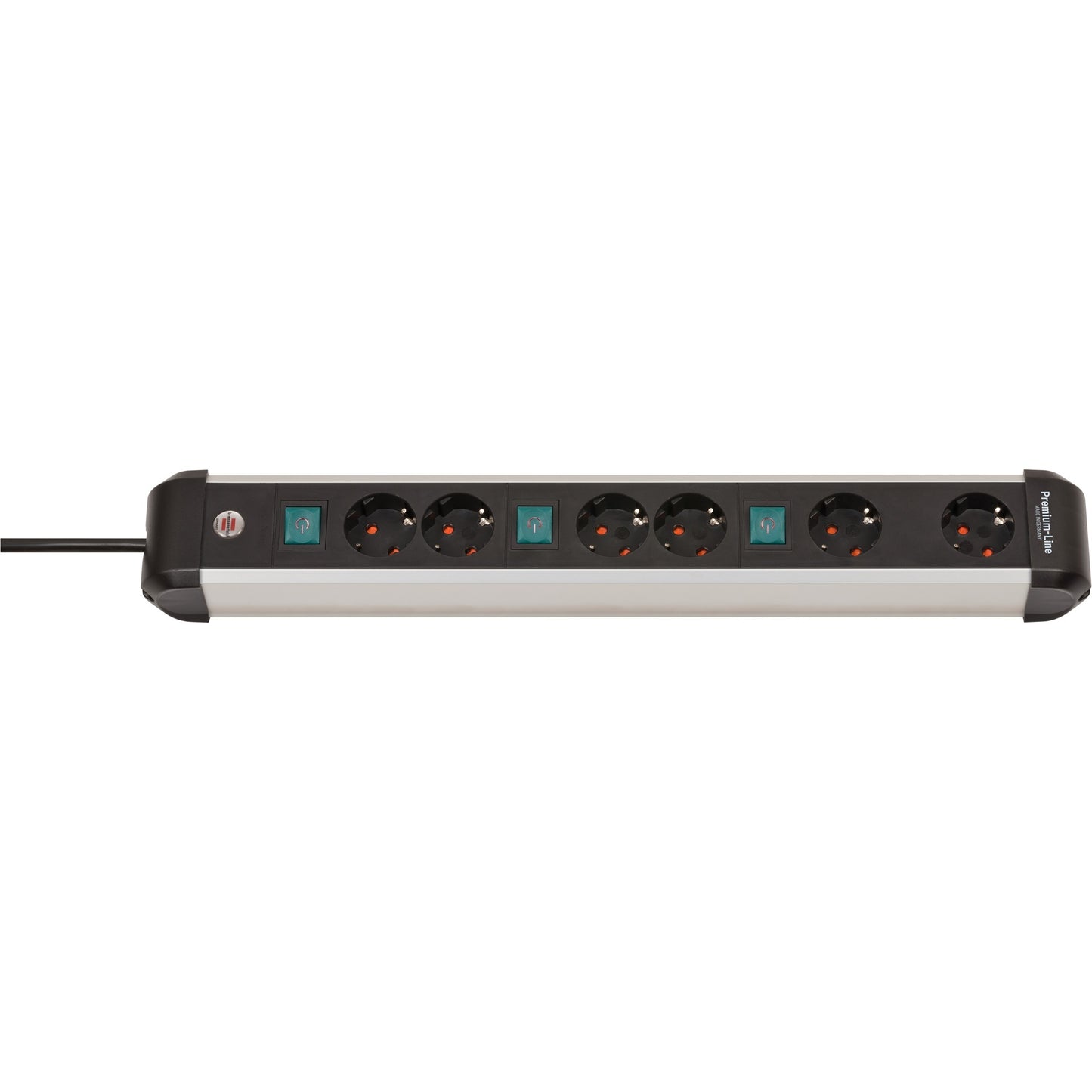 Brennenstuhl premium-alu-line stekkerdoos 6-voudig schakel stekkerdoos (3x 2-voudig schakelbaar)