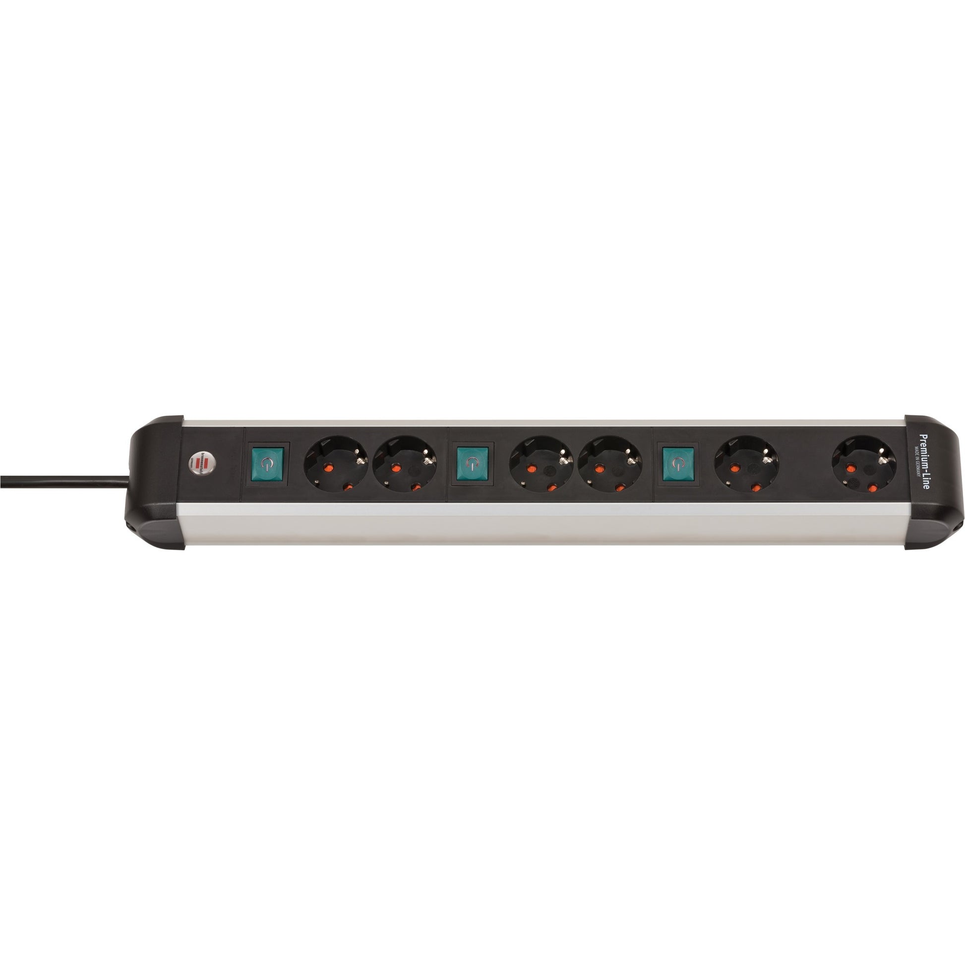Brennenstuhl premium-alu-line stekkerdoos 6-voudig schakel stekkerdoos (3x 2-voudig schakelbaar)