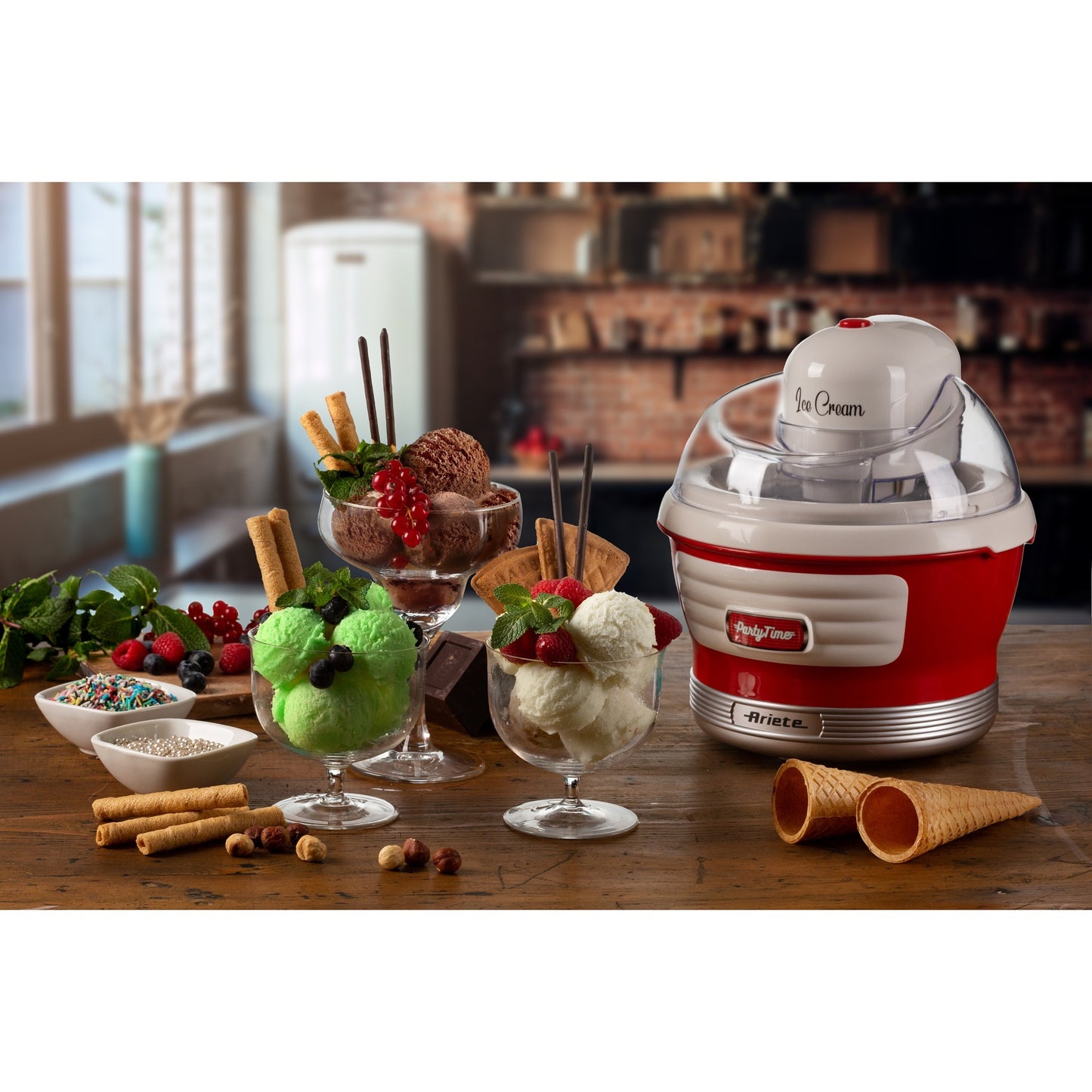 Ariete party time ijsmachine 0643 00 (rood wit)