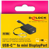 Delock usb-c > mini-displayport adapter sleutelhanger (zwart, 4k 60hz)