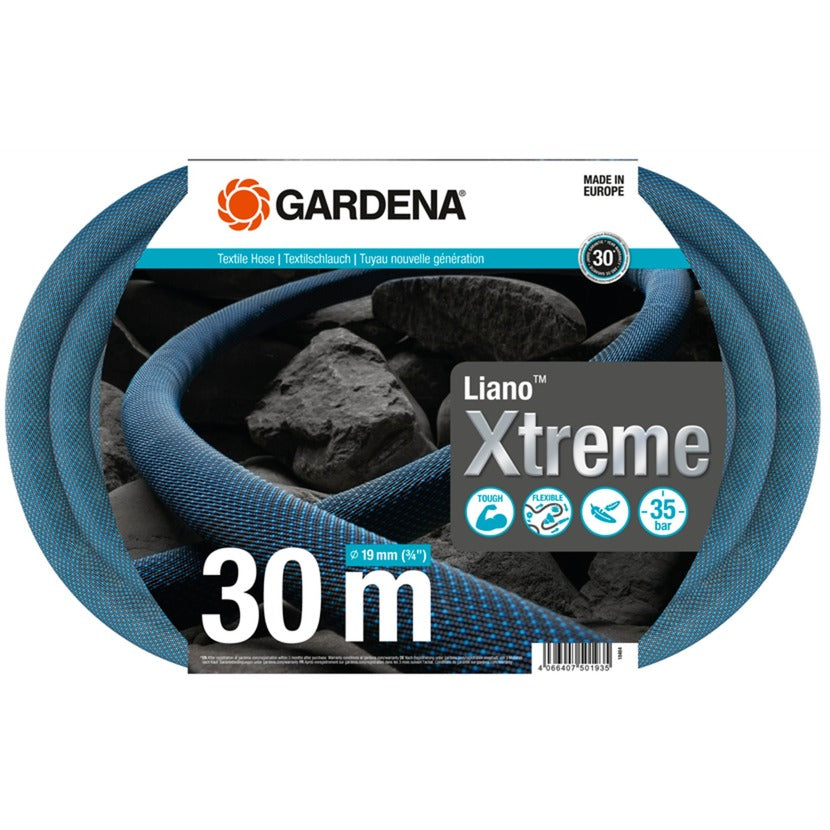 Gardena textielslang liano xtreme 19 mm (3 4”), 30 m (donkergrijs oranje)